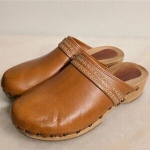 Isabel Marant Tooled Banded Thalie Clog in Cognac Brown leather EUR 37